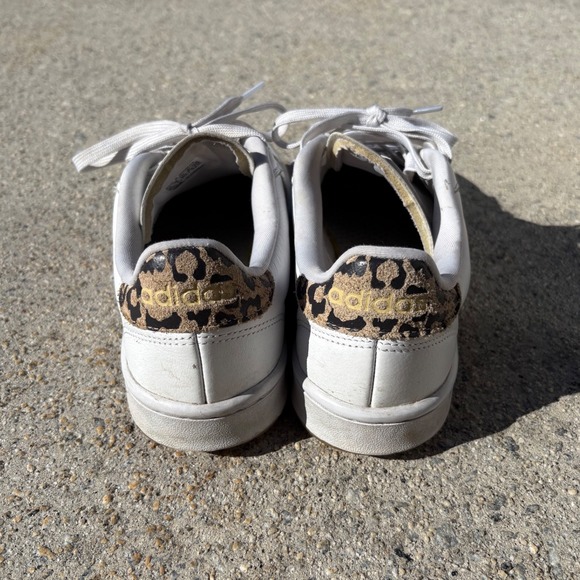 Adidas Grand Court Leopard Print White Leather Sneakers FY8949 Womens 8.5 - Picture 3 of 8